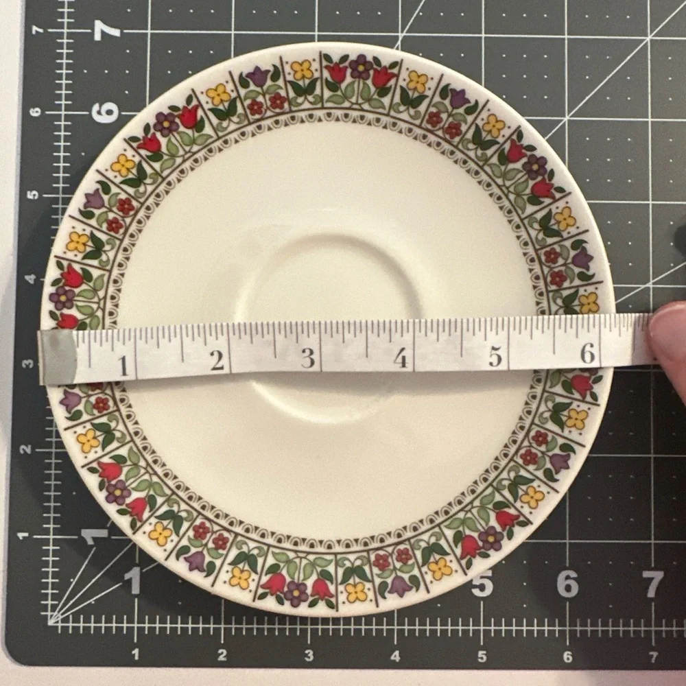 Royal Doulton Fireglow China Set of 4 Saucer Bread Plates 6.25 Inch Vintage